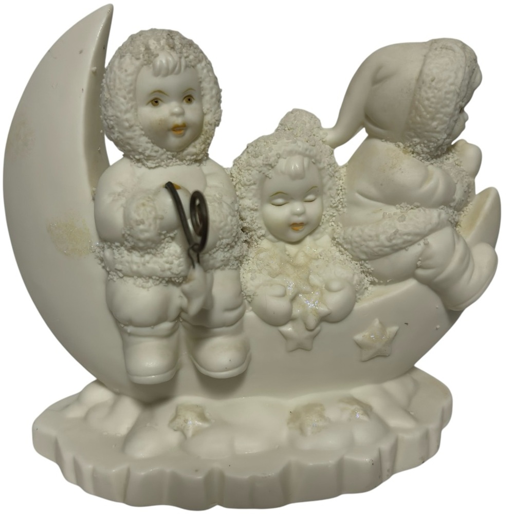 “Rock-A-Bye-Baby" or "Rock-A-Bye-Baby Sleeps on Moon w/Stars" 3 Snow Babies HTF